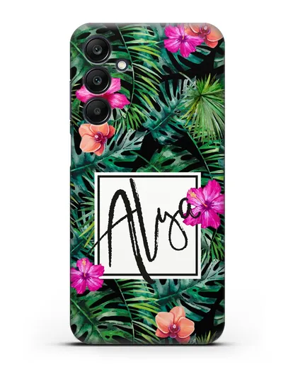 Именной чехол Тропический лес силиконовый для Samsung Galaxy A15 [SM-A155]