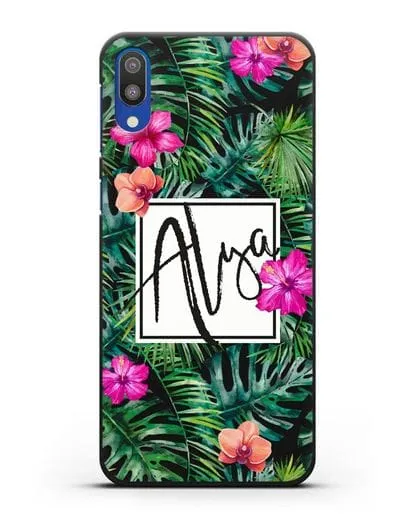 Именной чехол Тропический лес силиконовый для Samsung Galaxy M10 [SM-M105F]