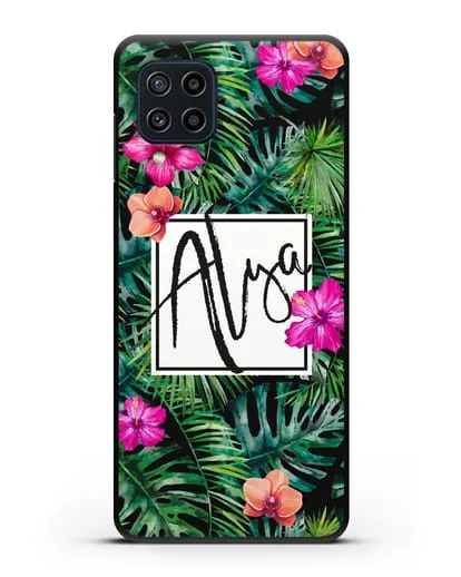 Именной чехол Тропический лес силиконовый для Samsung Galaxy M22 [M225F]