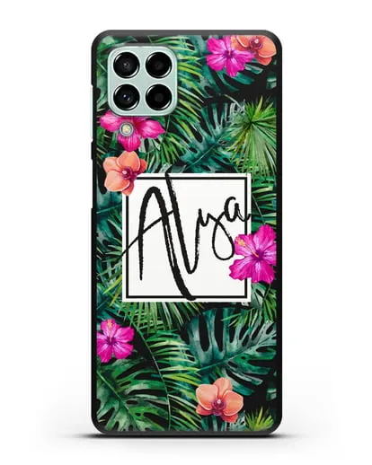 Именной чехол Тропический лес силиконовый для Samsung Galaxy M33 [SM-M336]