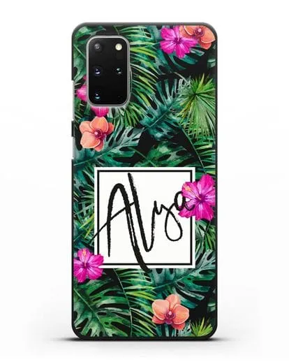Именной чехол Тропический лес силиконовый для Samsung Galaxy S20 Plus [SM-G985F]