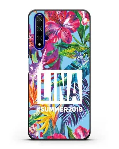 Именной чехол Летние грёзы силиконовый для Honor 20