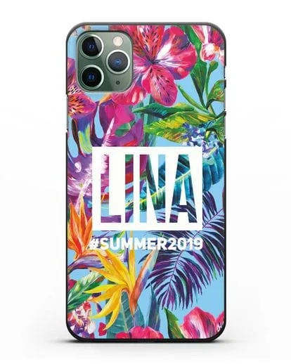 Именной чехол Летние грёзы силиконовый для iPhone 11 Pro Max