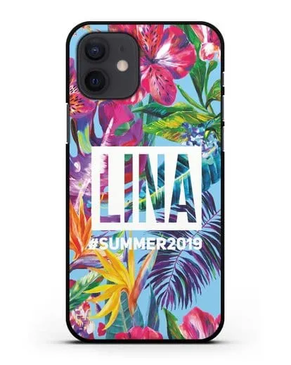Именной чехол Летние грёзы силиконовый для iPhone 12