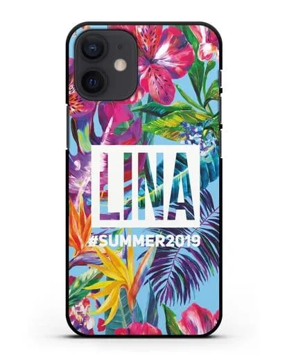 Именной чехол Летние грёзы силиконовый для iPhone 12 mini
