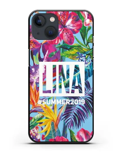 Именной чехол Летние грёзы силиконовый для iPhone 13