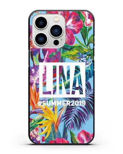 Именной чехол Летние грёзы силиконовый для iPhone 13 Pro
