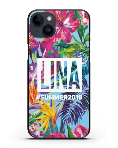 Именной чехол Летние грёзы силиконовый для iPhone 14 Plus