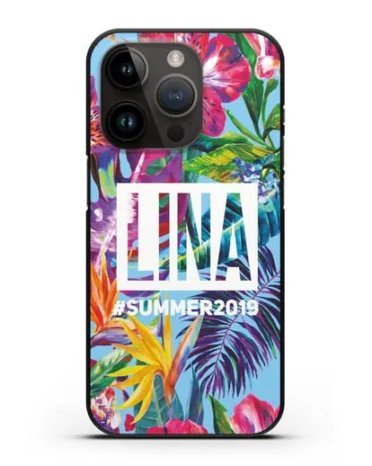Именной чехол Летние грёзы силиконовый для iPhone 14 Pro