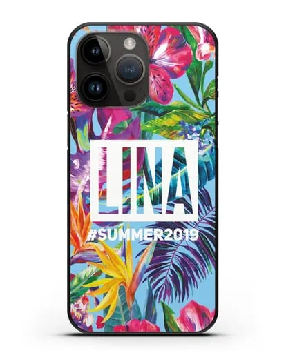 Именной чехол Летние грёзы силиконовый для iPhone 14 Pro Max