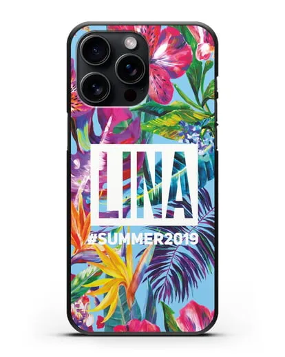 Именной чехол Летние грёзы силиконовый для iPhone 15 Pro Max