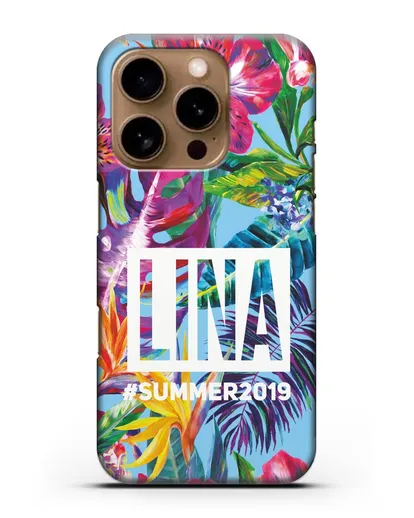 Именной чехол Летние грёзы силиконовый для iPhone 16 Pro