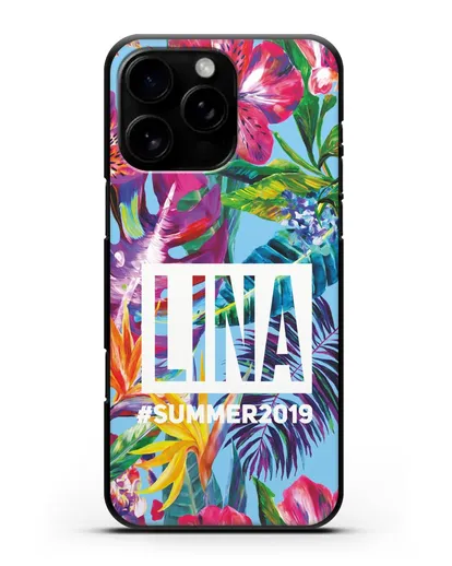 Именной чехол Летние грёзы силиконовый для iPhone 16 Pro Max