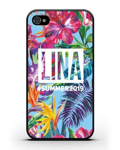 Именной чехол Летние грёзы силиконовый для iPhone 4/4s