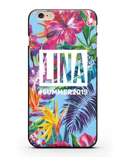 Именной чехол Летние грёзы силиконовый для iPhone 6s Plus