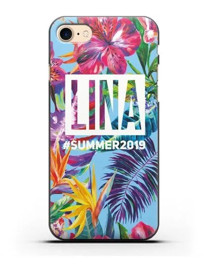 Именной чехол Летние грёзы силиконовый для iPhone 7