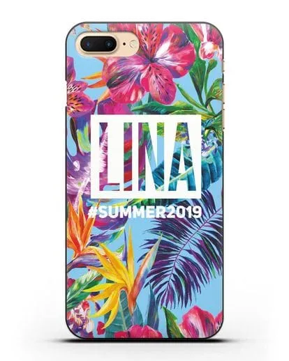 Именной чехол Летние грёзы силиконовый для iPhone 7 Plus