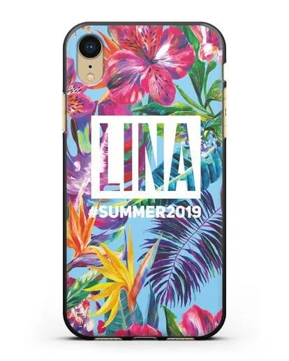 Именной чехол Летние грёзы силиконовый для iPhone XR