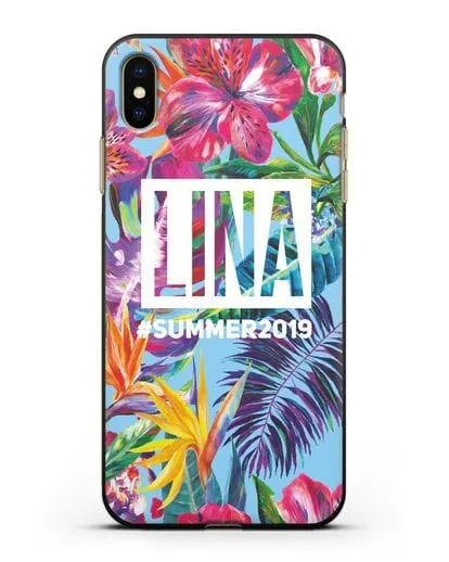 Именной чехол Летние грёзы силиконовый для iPhone XS Max