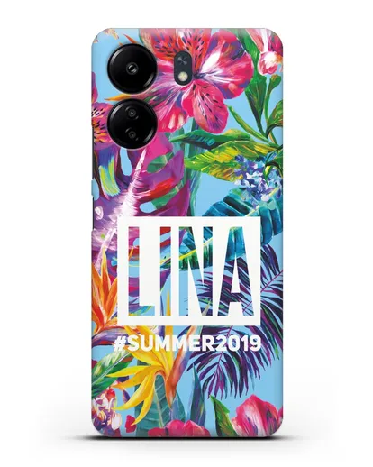 Именной чехол Летние грёзы силиконовый для Xiaomi Poco C65