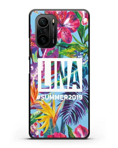 Именной чехол Летние грёзы силиконовый для Xiaomi Poco F3