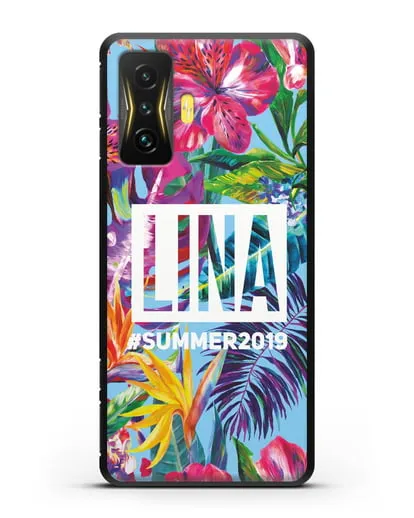 Именной чехол Летние грёзы силиконовый для Xiaomi Poco F4 GT