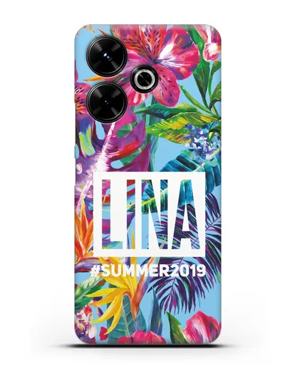 Именной чехол Летние грёзы силиконовый для Xiaomi Poco M6