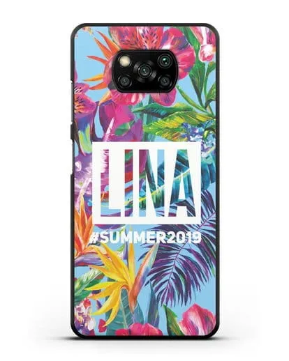 Именной чехол Летние грёзы силиконовый для Xiaomi Poco X3