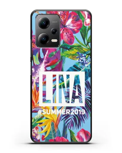 Именной чехол Летние грёзы силиконовый для Xiaomi Poco X5