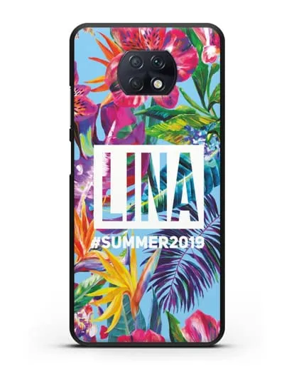 Именной чехол Летние грёзы силиконовый для Xiaomi Redmi Note 9T