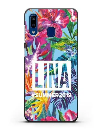 Именной чехол Летние грёзы силиконовый для Samsung Galaxy A20 [SM-A205FN]