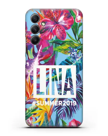 Именной чехол Летние грёзы силиконовый для Samsung Galaxy A34 [SM-A346]