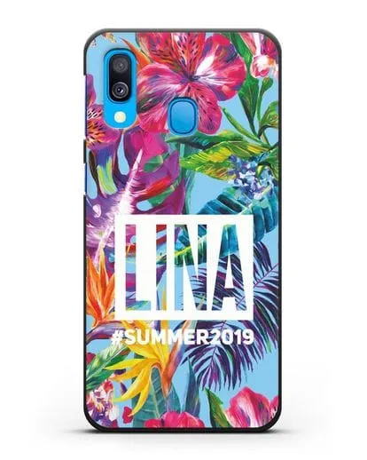 Именной чехол Летние грёзы силиконовый для Samsung Galaxy A40 [SM-A405F]