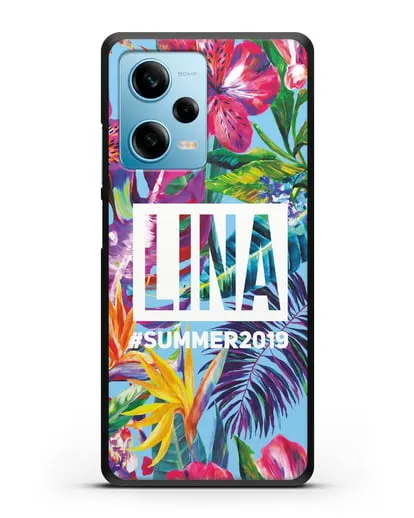 Именной чехол Летние грёзы силиконовый для Xiaomi Redmi Note 12 5G