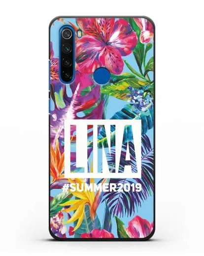 Именной чехол Летние грёзы силиконовый для Xiaomi Redmi Note 8