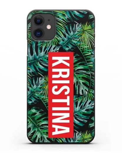 Именной чехол Монстера силиконовый для iPhone 11