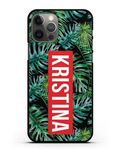 Именной чехол Монстера силиконовый для iPhone 12 Pro