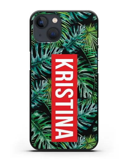 Именной чехол Монстера силиконовый для iPhone 13