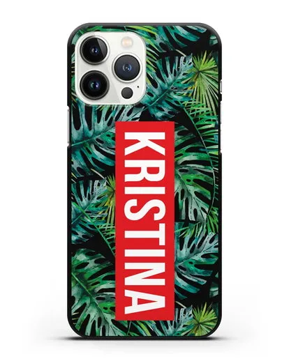 Именной чехол Монстера силиконовый для iPhone 13 Pro Max