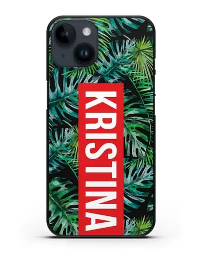 Именной чехол Монстера силиконовый для iPhone 14