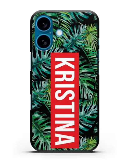 Именной чехол Монстера силиконовый для iPhone 16