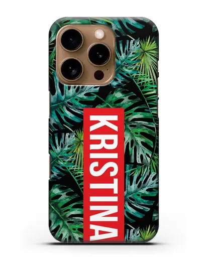 Именной чехол Монстера силиконовый для iPhone 16 Pro