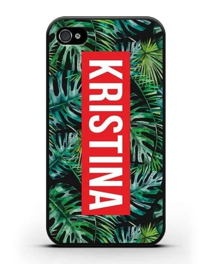 Именной чехол Монстера силиконовый для iPhone 4/4s