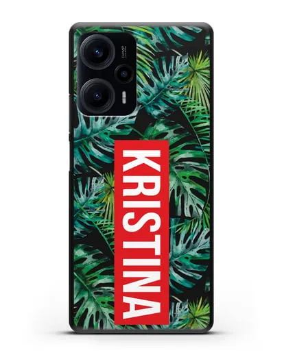 Именной чехол Монстера силиконовый для Xiaomi Poco F5