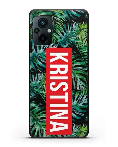 Именной чехол Монстера силиконовый для Xiaomi Poco M5