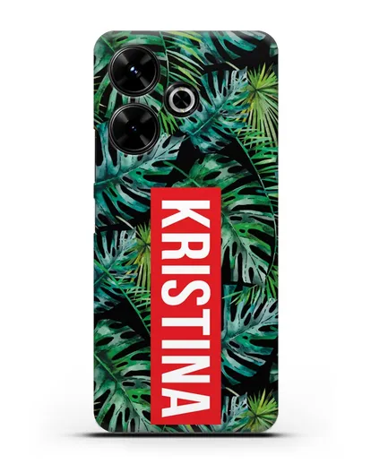 Именной чехол Монстера силиконовый для Xiaomi Poco M6