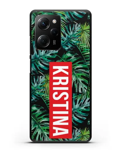 Именной чехол Монстера силиконовый для Xiaomi Poco X5 Pro