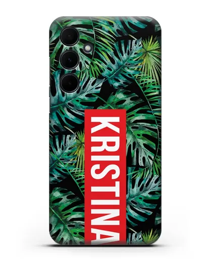 Именной чехол Монстера силиконовый для Samsung Galaxy A55 [SM-A556]