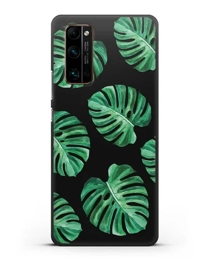 Чехол Тропические листья силиконовый для Honor 30 Pro