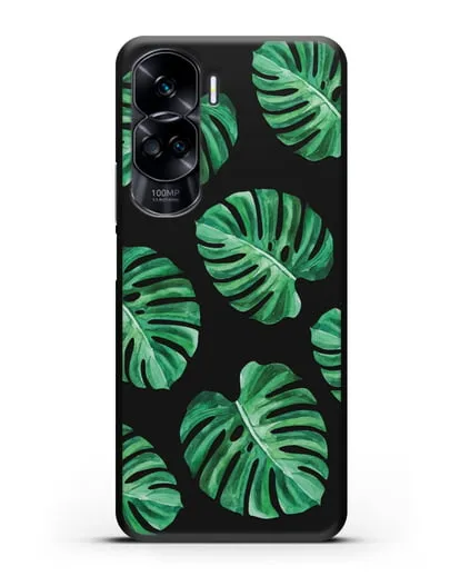 Чехол Тропические листья силиконовый для Honor 90 Lite